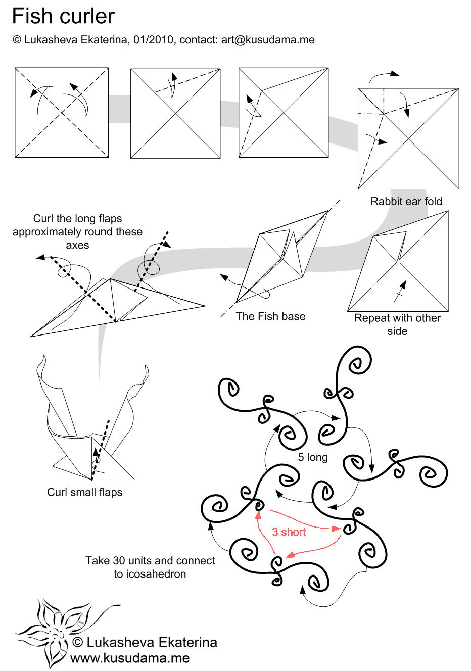 Diagram for Fish kusudama
